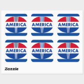 AMERIKA VIERKANTE STICKER (Vel)