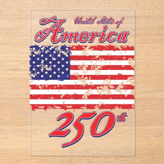Amerika viert 250 jaar acryl uitnodigingen (Voorkant)