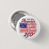 Amerika viert haar 250ste verjaardag ronde button 3,2 cm (Voorkant /achterkant)