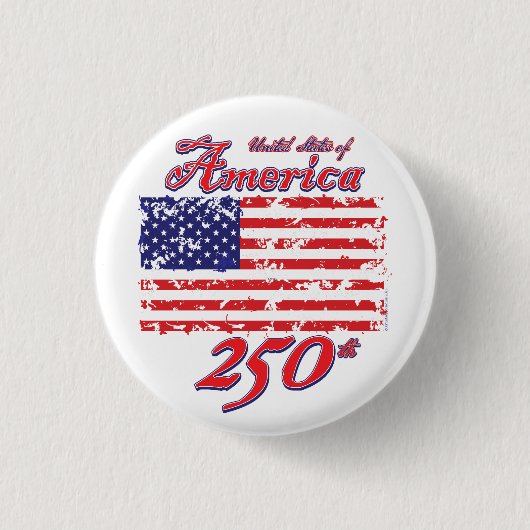 Amerika viert haar 250ste verjaardag ronde button 3,2 cm (Voorkant)