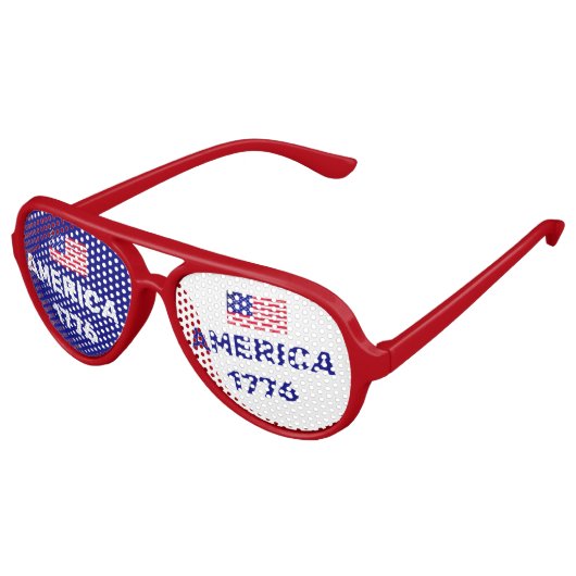 Amerika Vlag 1776 B Aviator Zonnebril (Gekanteld)