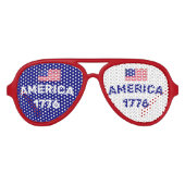 Amerika Vlag 1776 B Aviator Zonnebril (Voorkant)