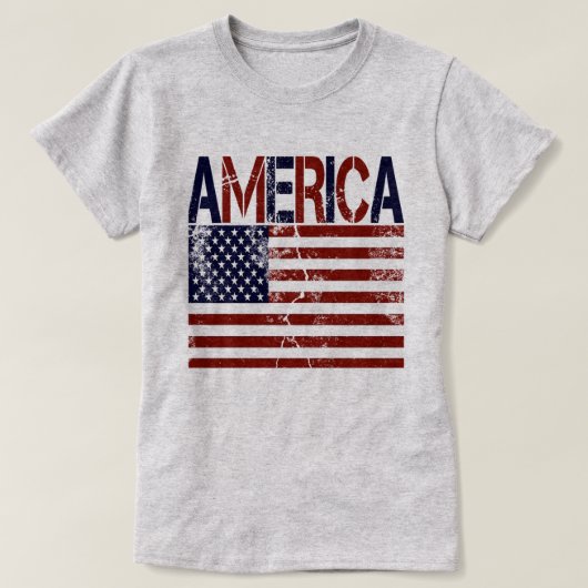 Amerika Vlag Grungy T-shirt (Design voorkant)