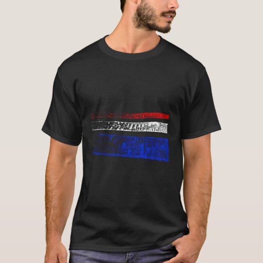 Amerika vlag kleuren vervaagd strepen stedelijk on t-shirt (Voorkant)