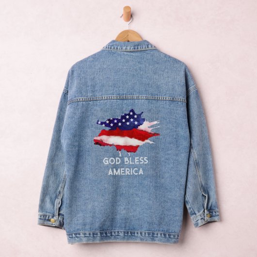 *~* Amerika Vlag Oude Glorie Patriottische USA God Denim Jacket (Hangar)