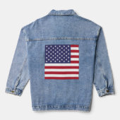 Amerika Vlag Rood Wit Blauw Patriottisch Vrouwen Denim Jacket (Achterkant)