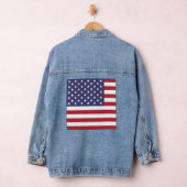 Amerika Vlag Rood Wit Blauw Patriottisch Vrouwen Denim Jacket (Hangar)