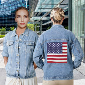 Amerika Vlag Rood Wit Blauw Patriottisch Vrouwen Denim Jacket