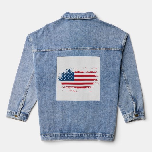 Amerika vlag van de vs denim jacket (Achterkant)