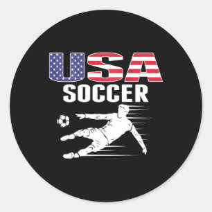 Amerika Voetbal Fans Jersey Usa Vlag Steun Voet Ronde Sticker