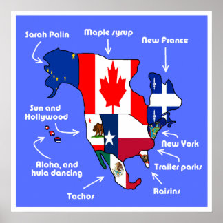 Amerika volgens Europeanen Poster