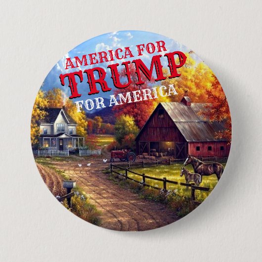 AMERIKA VOOR TRUMP RONDE BUTTON 7,6 CM (Voorkant)