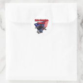 Amerika vooruit ronde sticker (Tas)