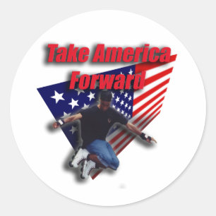Amerika vooruit ronde sticker