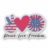 Amerika. Vrede. Liefde. Vrijheid. Sticker (Voorkant)