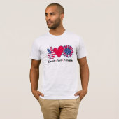 Amerika. Vrede. Liefde. Vrijheid. T-shirt (Voorkant volledig)