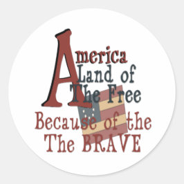 Amerika - Vrije land vanwege de Brave Ronde Sticker