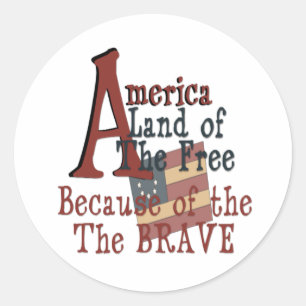 Amerika - Vrije land vanwege de Brave Ronde Sticker