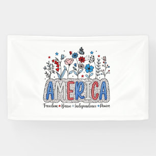 Amerika Vrijheid Dappere onafhankelijkheid Macht 4 Spandoek