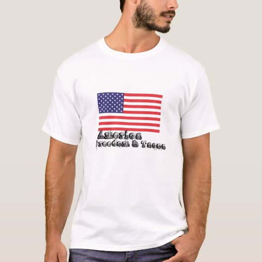 Amerika, vrijheid en tacos t-shirt (Voorkant)