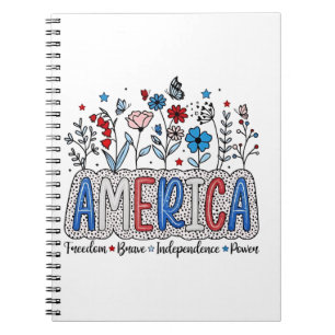 Amerika Vrijheid Moedig onafhankelijkheid Macht 4 Notitieboek