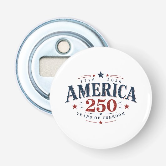 Amerika VS 250e, 250 jaar vrijheid Button Flesopener (Voorkant)