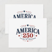 Amerika VS 250ste, 250 jaar vrijheid Bedankkaart (Voorkant / Achterkant)