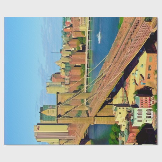 Amerika - VS - New York - NYC Brooklyn - Bridge Cadeaupapier (Vlak)