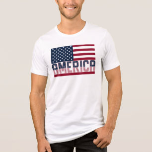 Amerika VS Vlag Moderne Typografie Grafisch Tri-Blend Shirt