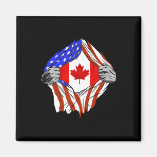 Amerika Vsa Canadese Vlag Borst Canadese Wortels K Magneet