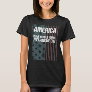 Amerika waar ik van hou, maar je maakt me vrij t-shirt