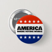 Amerika, Waar Stemmen Werkt Knop Ronde Button 5,7 Cm (Voorkant /achterkant)