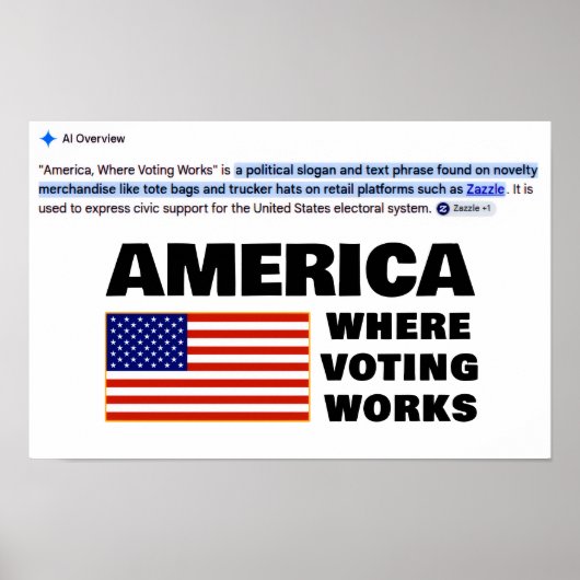 Amerika, Waar Stemmen Werkt Poster (Voorkant)