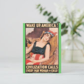 Amerika wakker maken briefkaart (Staand voorkant)