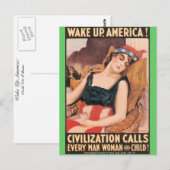 Amerika wakker maken briefkaart (Voorkant / Achterkant)