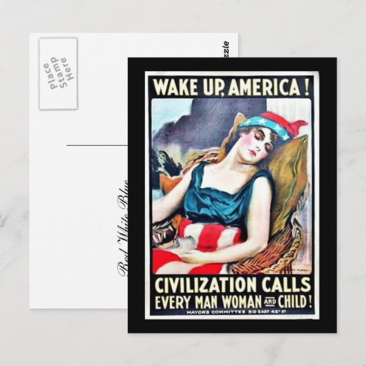 Amerika wakker maken briefkaart (Voorkant / Achterkant)