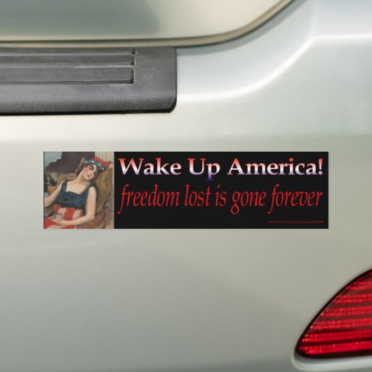 Amerika wakker maken bumpersticker (Op auto)