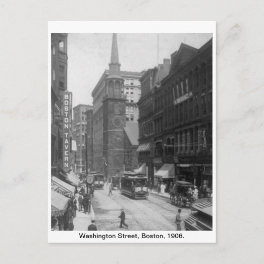  Amerika, Washington Street, Boston 1906 Briefkaart (Voorkant)