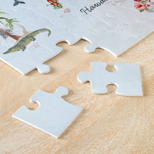 Amerika | Waterverf geïllustreerd overzicht VS Legpuzzel (Zijkant)