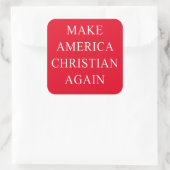 Amerika weer Christelijk maken Vierkante Sticker (Tas)