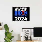 Amerika weer gek maken, Biden President 2024 Poster (Thuiskantoor)