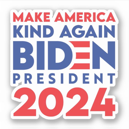 Amerika weer gek maken, Biden President 2024 Sticker (Voorkant)