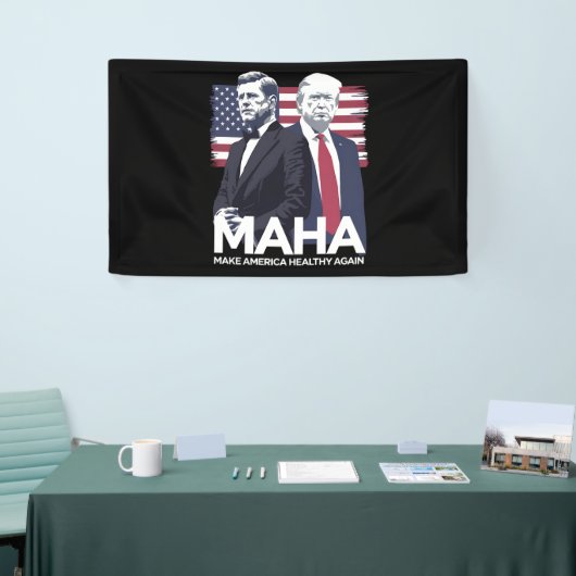 Amerika weer gezond maken spandoek (Beurs)