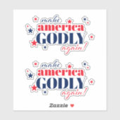 Amerika weer goddelijk patriottisch maken sticker (Vel)