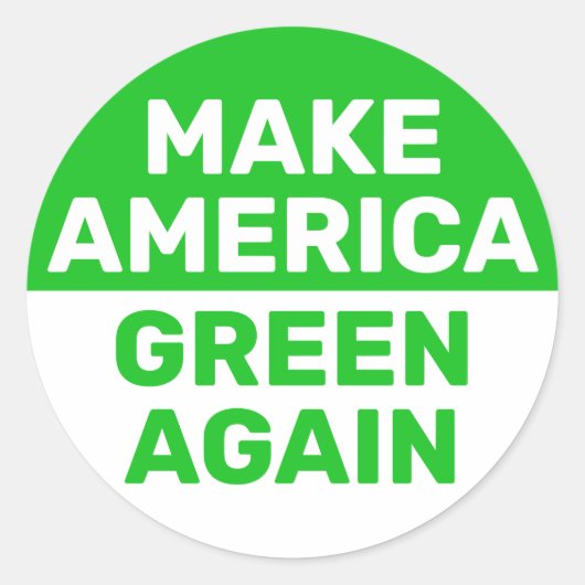 Amerika weer groen maken klimaatverandering ronde sticker (Voorkant)