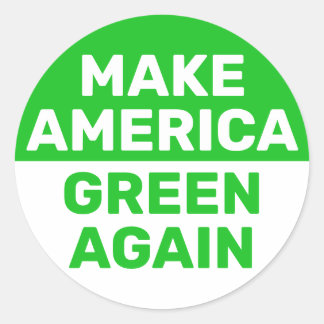 Amerika weer groen maken klimaatverandering ronde sticker