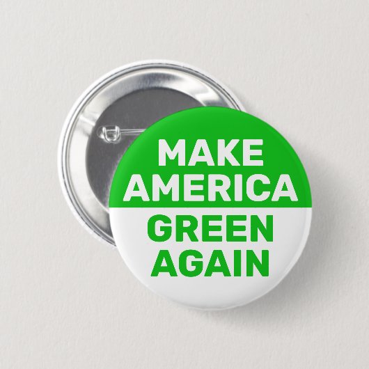 Amerika weer groen maken ronde button 5,7 cm (Voorkant /achterkant)