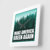 Amerika weer groen maken vierkante klok (Hoek)