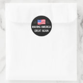 Amerika weer groot maken ronde sticker (Tas)