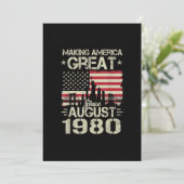 Amerika weer groot sinds augustus verjaardagscadea kaart (Staand voorkant)